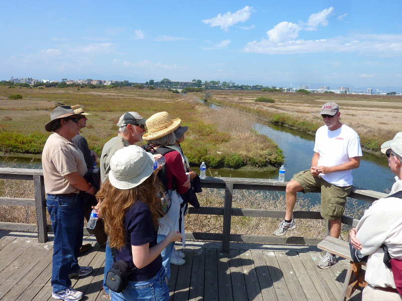 Group talk in the Ballona Wetland